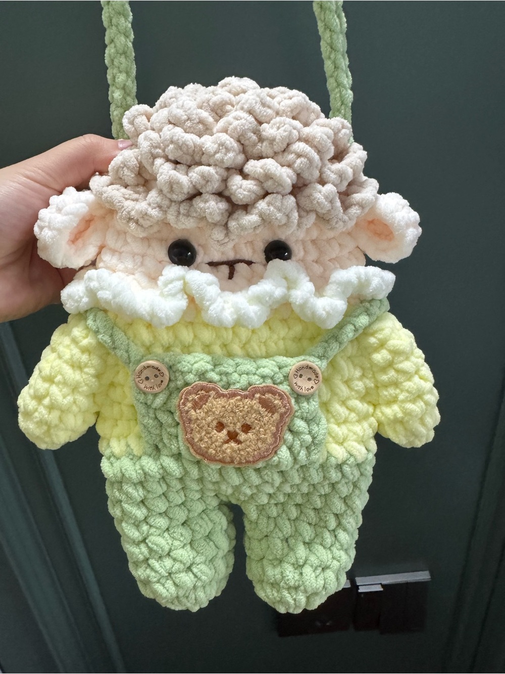 Artist Plush Accessory. Handmade Plush Teddy Romper